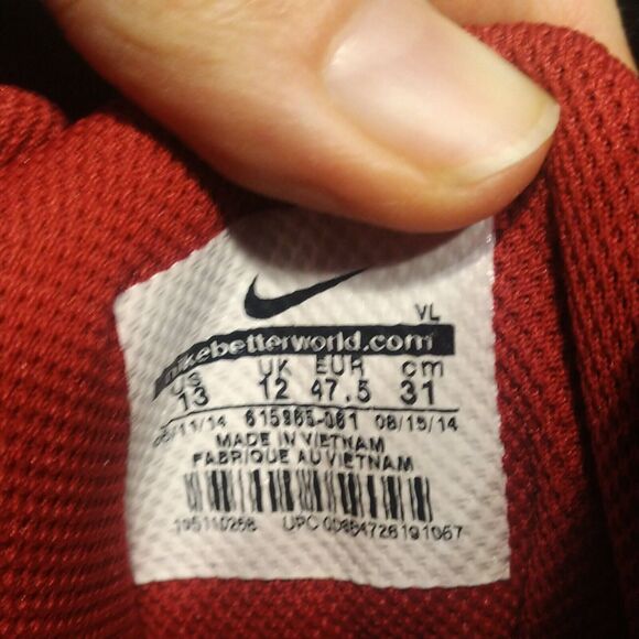 NEW Nike Huarache Strike Steel Baseball Cleats Black & Red 615965 061 Size 13 - Picture 12 of 12